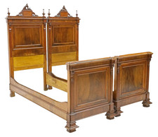 Antique Beds,  Pair, (2) Italian, Carved, Walnut & Mahogany, 19th C.,  1800s!!