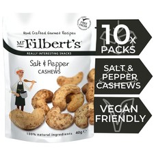Mr Filbert's - Salt and Pepper Cashews 40g (Pack of 1), Brown 
