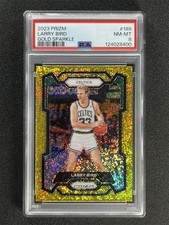 2023-24 Panini Prizm Larry Bird #189 Gold Sparkle Prizm Celtics /24 PSA 8 POP 2