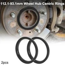 OD 112.1mm to ID 93.1 mm Car Wheel Hub Centric Rings Black Polycarbonate 2 Pcs
