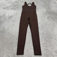 Fabletics V-Neck Openback Jumpsuit Bodysuit Womens XS Brown Unitard Activewear