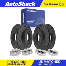 Front Rear Drilled Slotted Brake Rotors Calipers for 2003-2009 Hummer H2