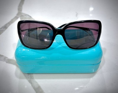Tiffany & Co TF4043-B 8001/3C Black Rhinestone Key Polarized Grey Sunglasses