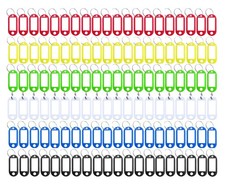 Key Tag Assorted Color Plastic Coded Key Label Tags Split Ring Keyring - with...