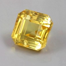 Natural Ceylon Yellow Sapphire 7.30 Ct Octagon Cut Certified Loose Gemstone