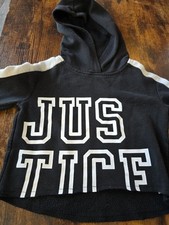JUSTICE Girl  s GYMNASTICS Crop Sweatshirt BLACK Shirt Top 6