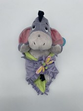 NWT Rare Disney Parks Disney Babies Eeyore Blanket Lovey W/Butterfly 10" Plush