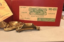 Vintage NATIONAL Sash Lock Bright Brass New in Original Packaging 11 Locks