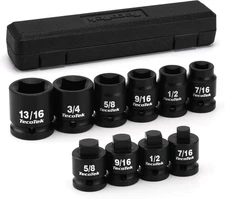 1/2" Drive Pipe Plug Socket Set, Square Drive Socket, 10-Piece, SAE, 4 Point 