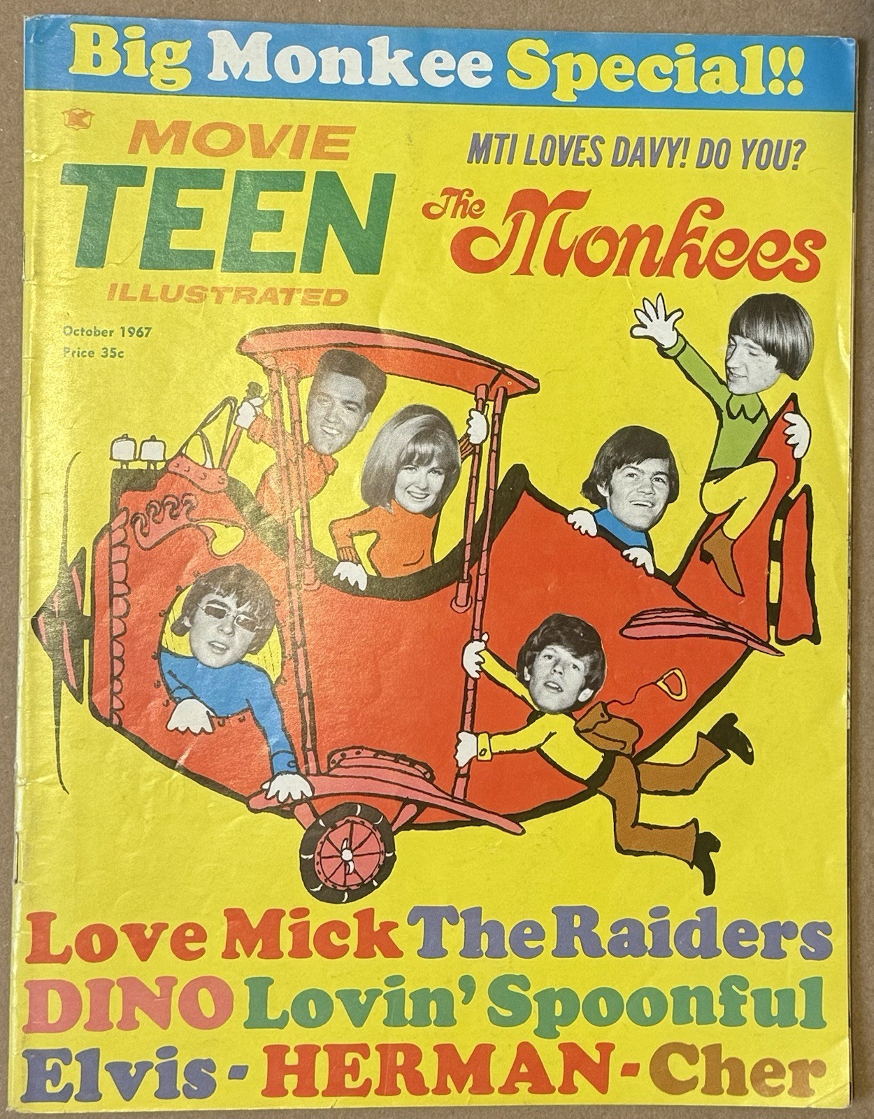 Movie Teen Illustrated Magazine October 1967 Big Monkees Special Elvis Mick Vg