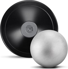 2 Pack Shot Put Ball and Throwing Discus Set, 1 kg Training Discut 13.2 lb Ir