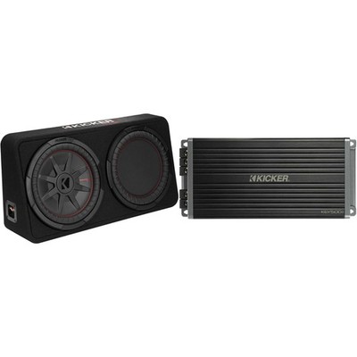 Kicker 48TCWRT122 CompRT 12'' subwoofer in thin profile enclosure, 2ohm with 4...