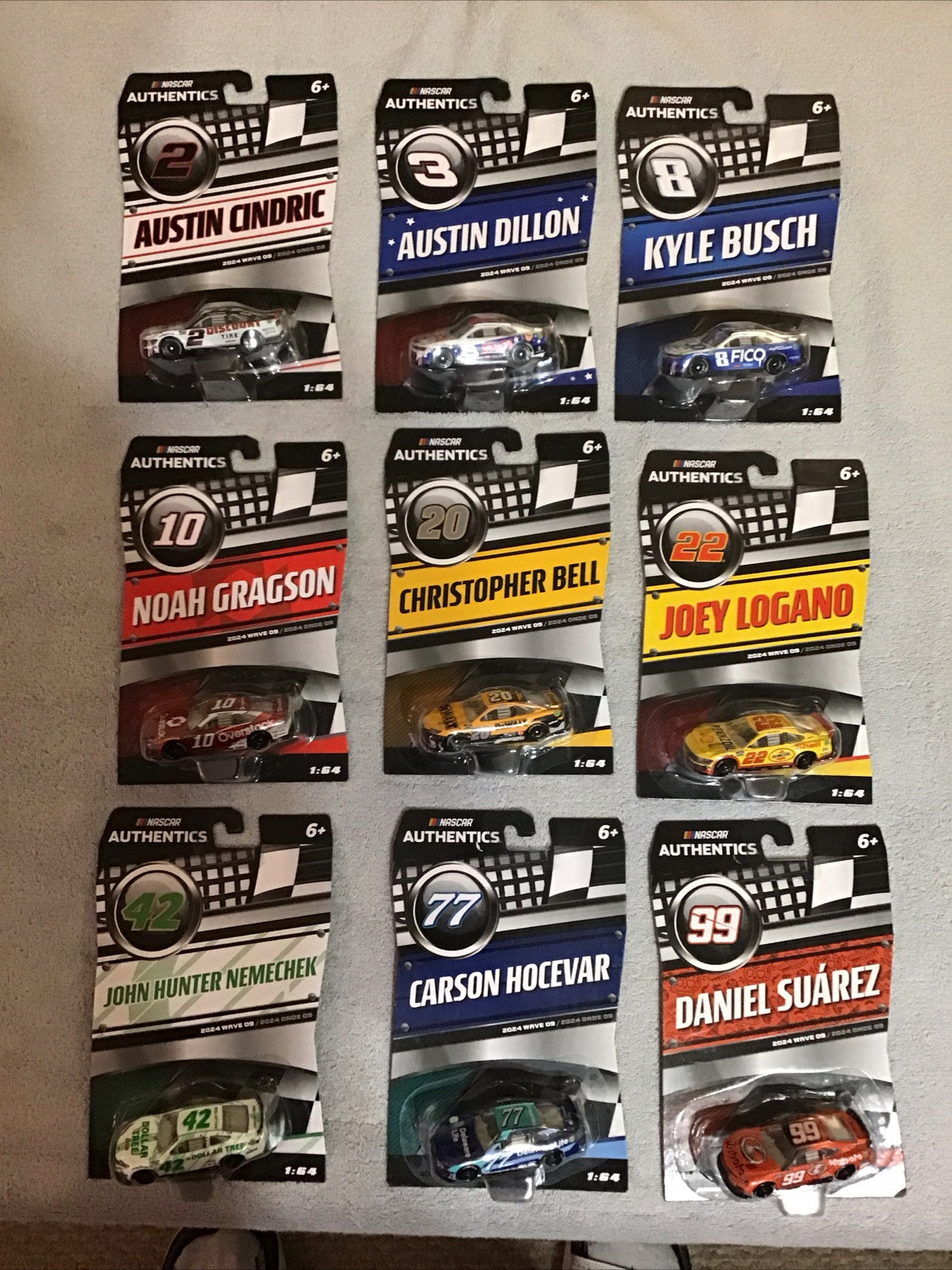 2024 NASCAR Authentics Wave 9 Complete Set 1/64 Scale Busch