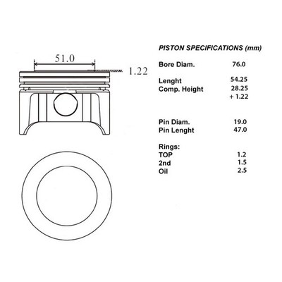 100-11080 IAP QUALITY PARTS COMPLETE ENGINE PISTON SERIES STD