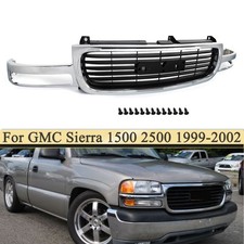 Grille For 2000-2006 Gmc Yukonxl Chrome Shell 1999-2002 Sierra 1500 2500 Slt