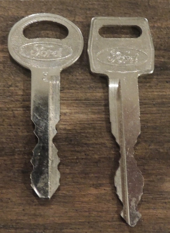 Vintage Brass Ford Family of Fine Cars Keys Lot of 2