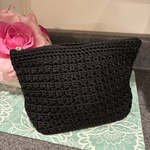 The Sak Crochet Black Make Up Bag Small Pouch - Picture 4 of 11