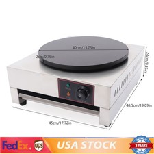 1700W 16" Commercial Electric Crepe Maker Pancake Machine Big Hotplate Non Stick