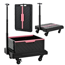 Foldable Utility Cart with Wheels - Rolling Crate with Wheels, Multi-Function...