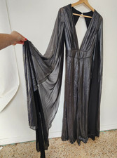 AG Studio Jumpsuit Long Silver Made in USA Sleeve Open Shawl Small