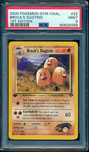 Brock's Dugtrio (1st Edition) graded PSA 9 for sale on eBay