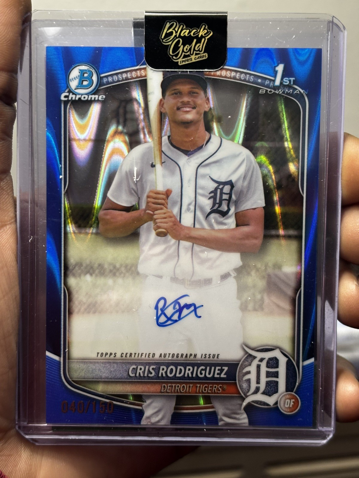 2025 Bowman Chrome Cris Rodriguez Auto Blue RayWave Refractor 1st #040/ 150