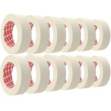 SWRT Masking Tape 1 inch x 55 Yards x 12 Rolls (660 Total Yards), Adhesive... 