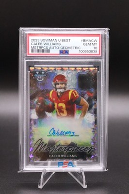 2023 Bowman U Best Masterpieces Auto #BMACW Caleb Williams Au-Geometric PSA 10