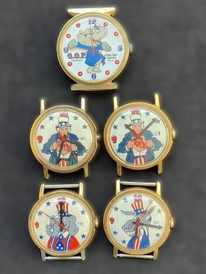 Konvolut, Uncle Sam, G.O.P  vintage Characterwatch, Sammlerstück 70er Defekt