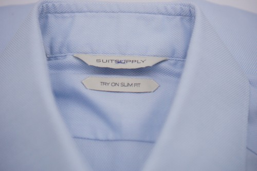 Hommes Suitsupply Chemise Voyageur Tissu Try Sur Royal Bleu Ciel Italien 38 15 - Photo 4 sur 7