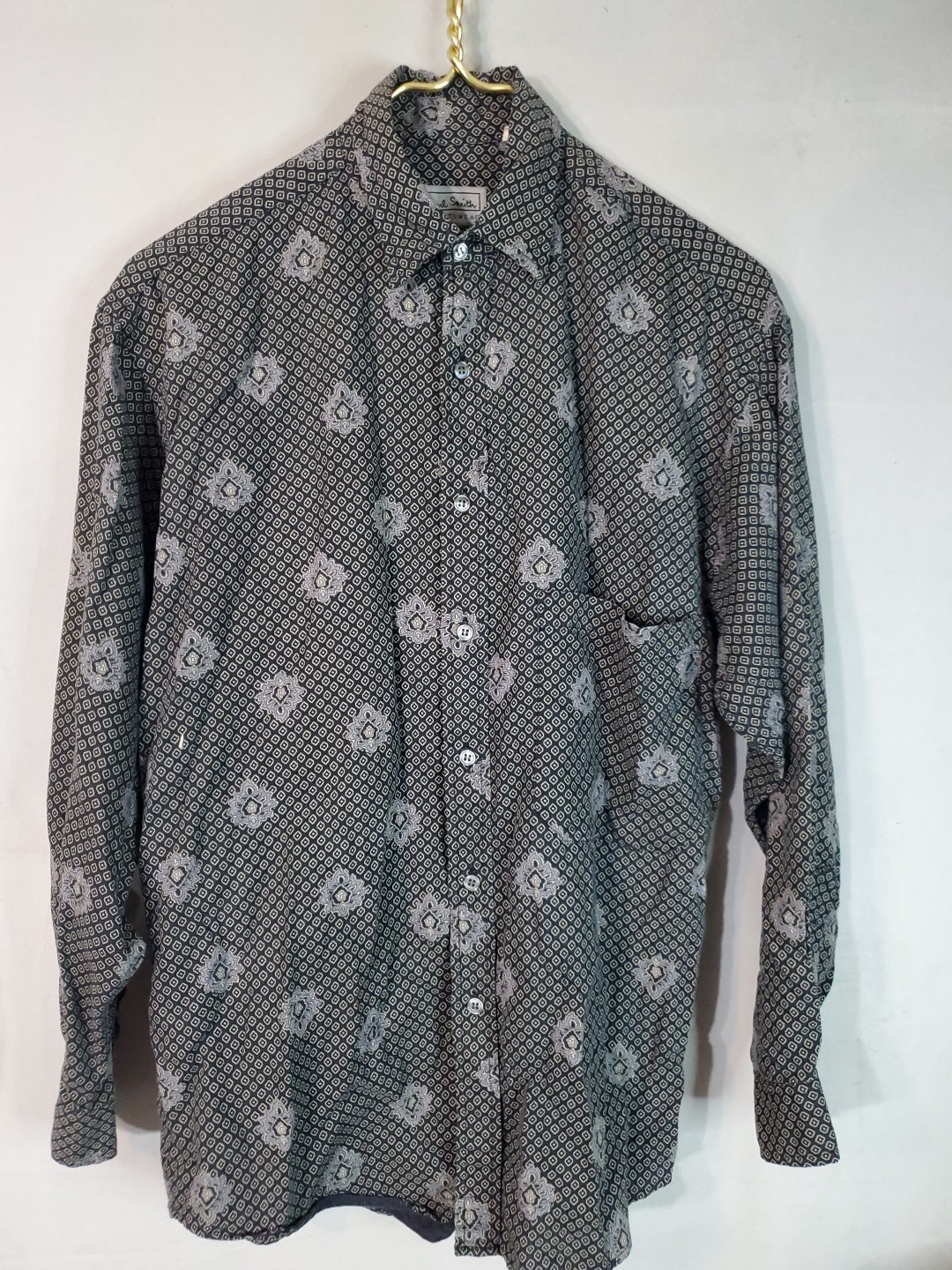 Vintage Paul Smith Dress Shirt Men's Size 1 Long Sleeve Button Up Floral 90s