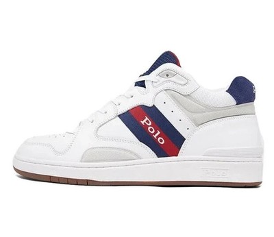 Polo Ralph Lauren Court Mid Pro Sneaker Red White & Blue Shoes Men s Sz 11 D NIB