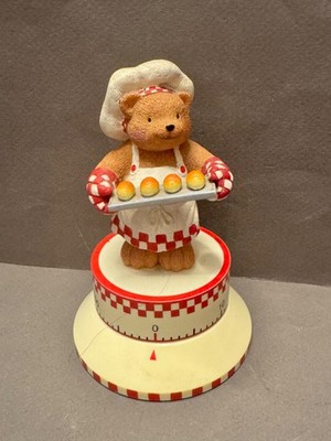 VINTAGE BEAR BAKING ROLLS   Country Farmhouse Kitchen Resin Figural MINUTE TIMER