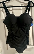 Swimsuits For All Black Tankini Women  s Size 16 Top Only NEW