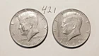 KENNEDY HALF DOLLAR,  40%  SILVER,  1965-P,  1968-D,  ---421