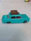 Vintage Matchbox Series No. 56 Fiat 1500 W/ Brown Luggage Teal Lesney England