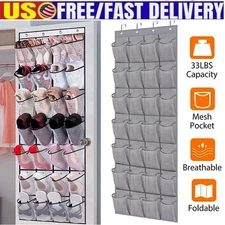28Grids Over Door Shoe Organizer Rack ,Hanging Storage Holder Hanger Bags Closet