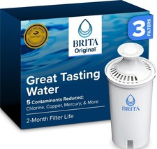 Brita Original Replacement Water Filter, Pitchers and 3 Count, White