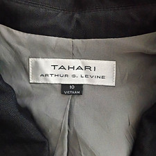 Tahari Arthur S. Levine Black Button Lined Blazer w/ Pockets Long Sleeve 10
