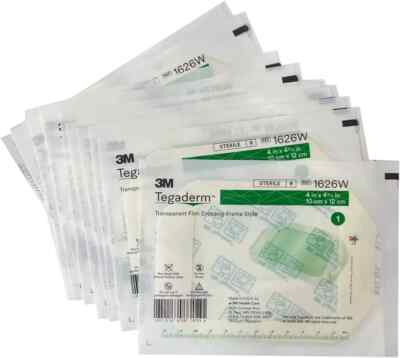 Lot of 50 Tegaderm Transparent Film Dressing 1626W 4'' X 4 3/4'' by 3M