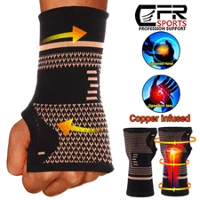 Wrist Support Hand Brace Compression Glove Sleeve Arthritis Copper Carpal Tunnel