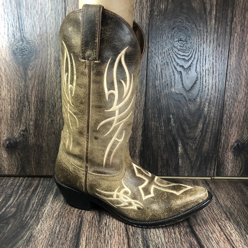 Justin Women's 7 B Brown/Tan Leather 