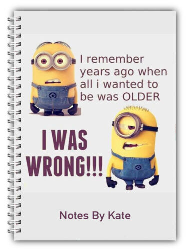 A5 PERSONALISIERTES DESPICABLE ME MINION 100 LINIERTE EINFACHE SEITEN NOTIZBUCH GESCHENK SPASS NEU - Bild 9 von 12
