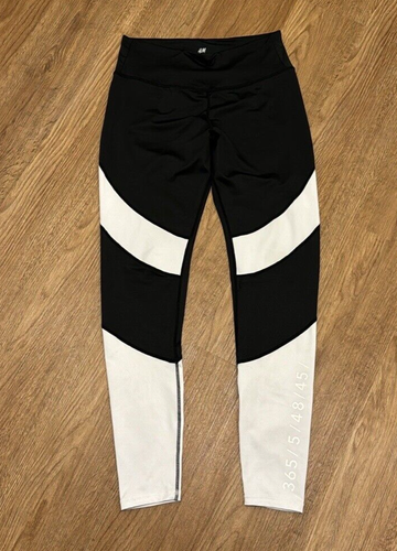 H&M Medium Black & White Workout Pants Leggings Yoga Running