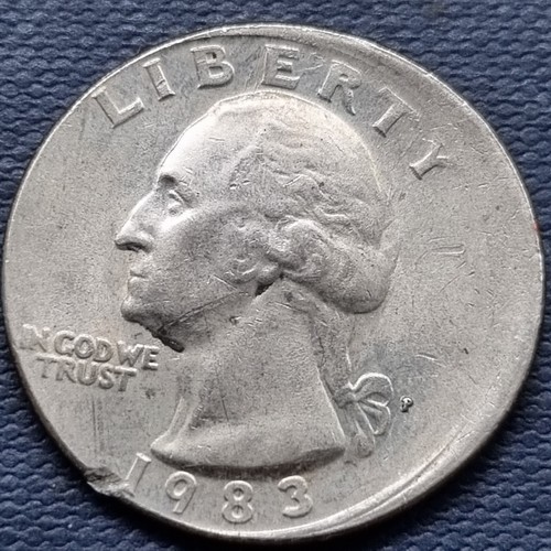 1983 P Washington Quarter 25c ERROR - Off Center #80534