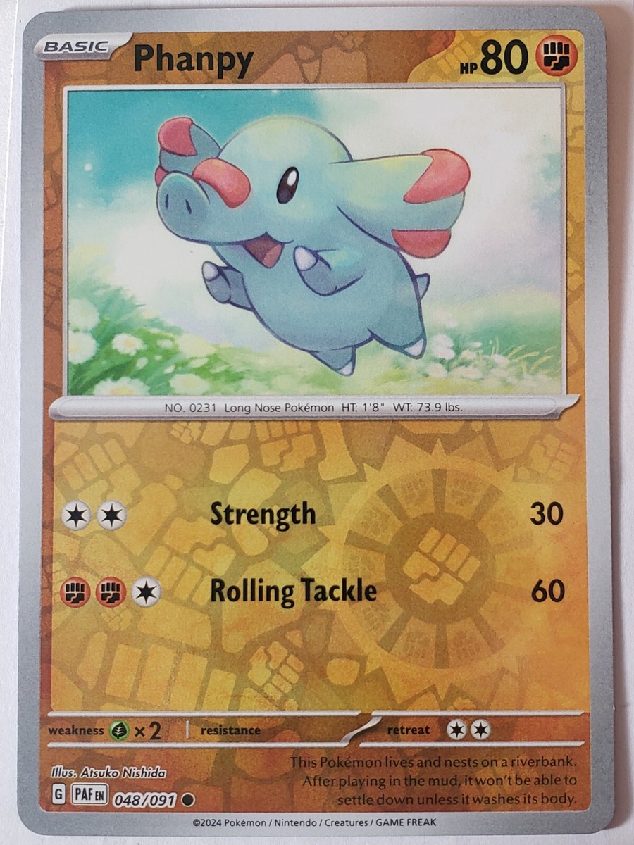 REVERSE HOLO Phanpy 048/091 NM / M - Paldean Fates Scarlet Violet