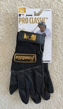 NWT FRANKLIN Pro Classic Gold Adult BATTING GLOVES Black/Gold Size XL - A. JUDGE