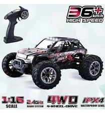9137 1/16 Radio Control 2.4G 4WD Car W/LED Light Off-Road Monster Truck Red RC