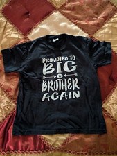 Promoted to Big Brother Again T-Shirt, Black, Size Youth Small