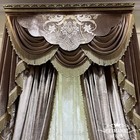 Elegant retro palace purple velvet cloth valance blackout curtain drape C1986